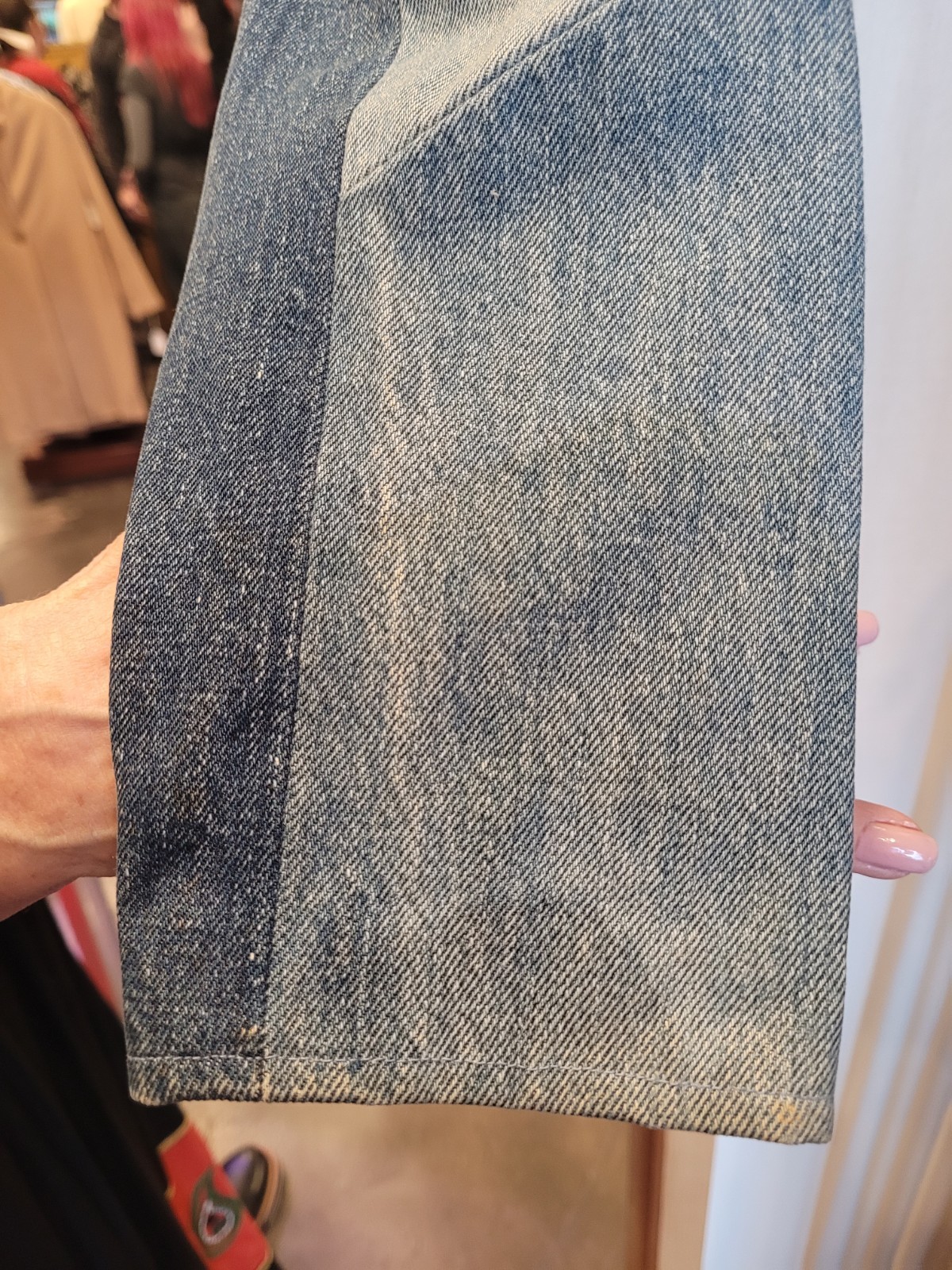 1970s Patchwork hand sewn wide collared denim zipper front jacket