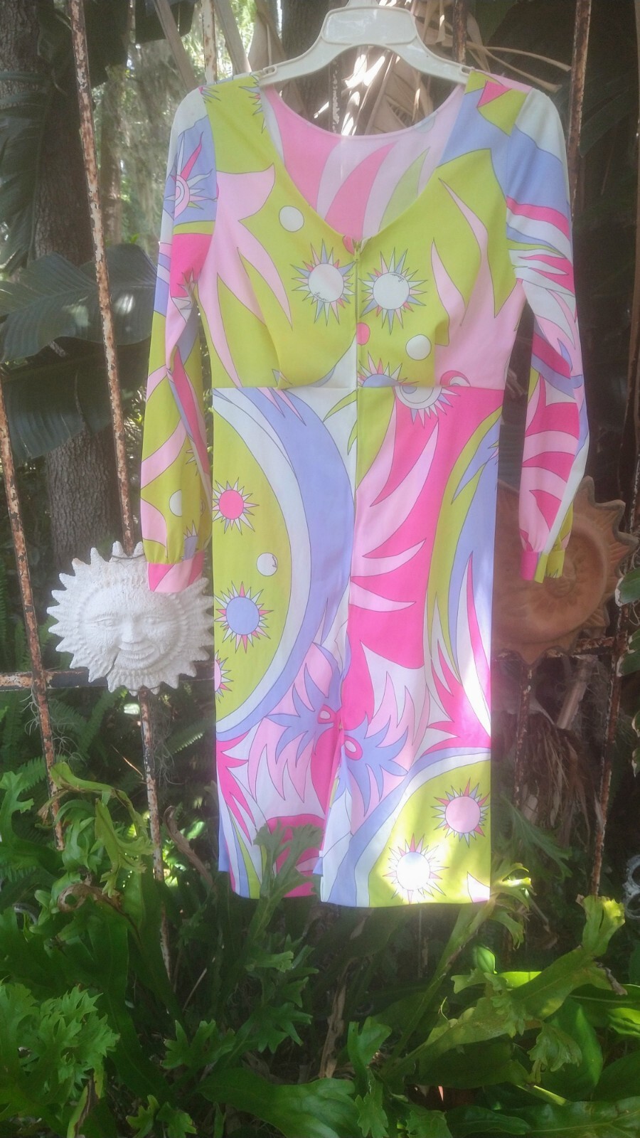 Vintage Psychedelic 60s / 70s purple mod Leonora Signed dress Xs/Small