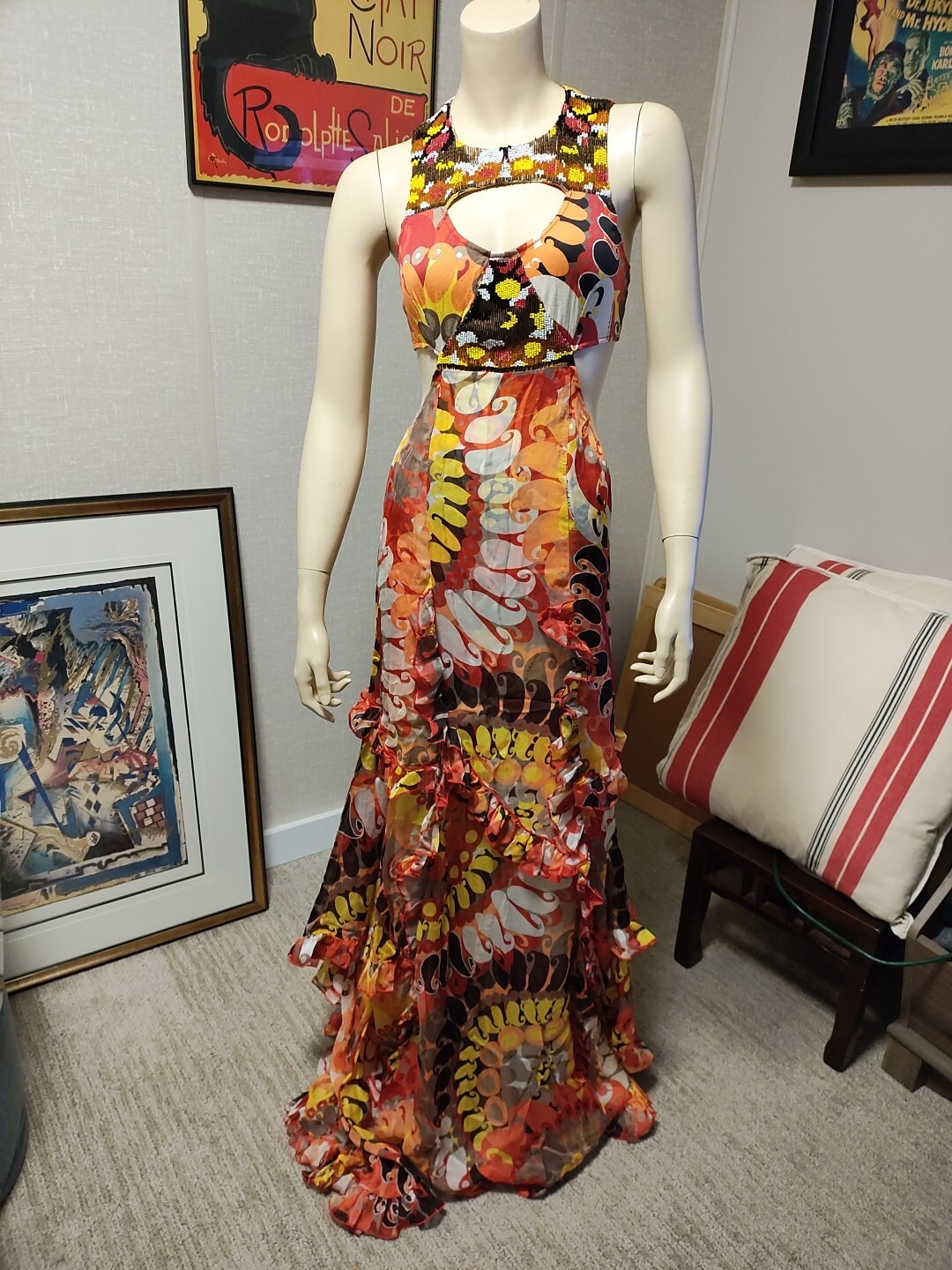 NWT MISS BIKINI LUXE FULL LENGHT DRESS/Cutout Sides/SIZE 44/MADE IN ITALY