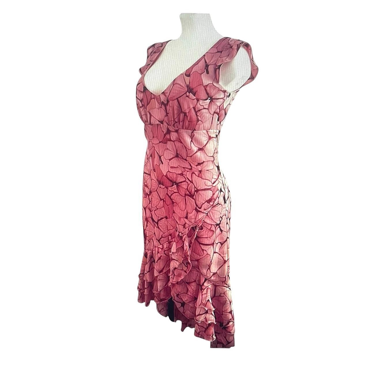 FUBU Pink Floral Hi-Lo Dress: 90s, Y2K