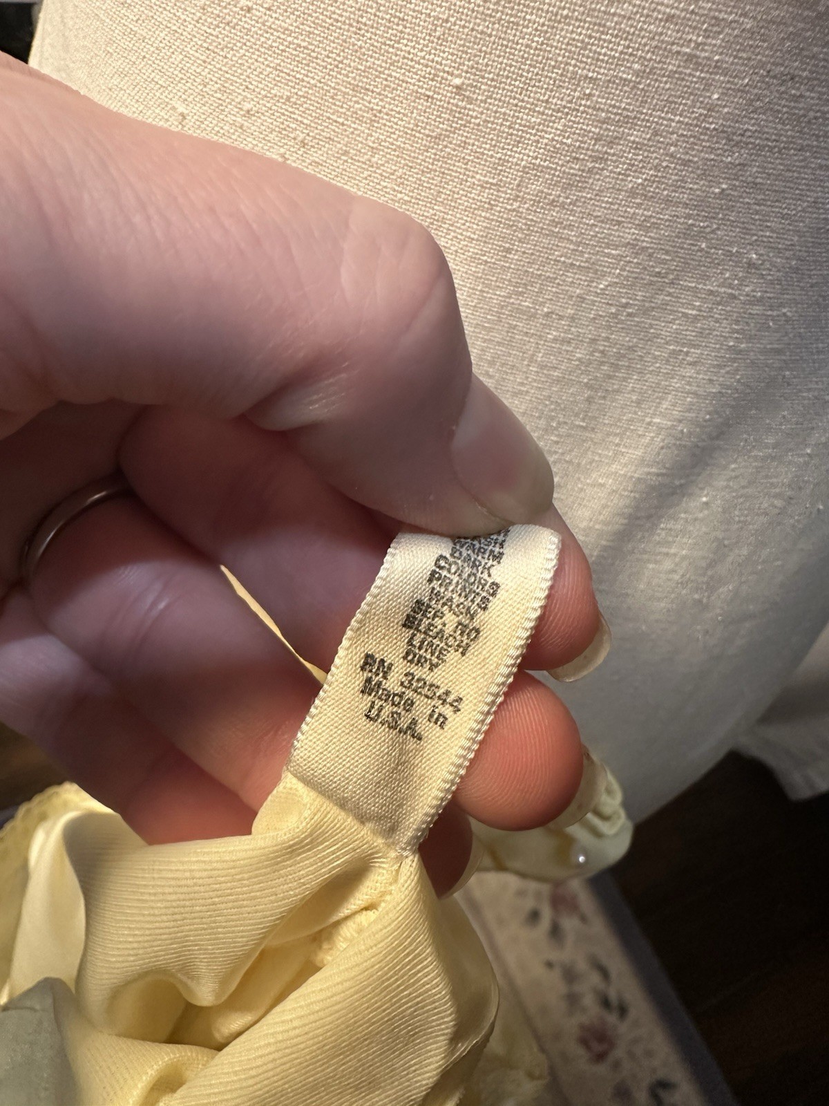 Vintage 60s Yellow PJ Cami XS Lace Ribbon Lingerie Intimates Nightie Midcentury