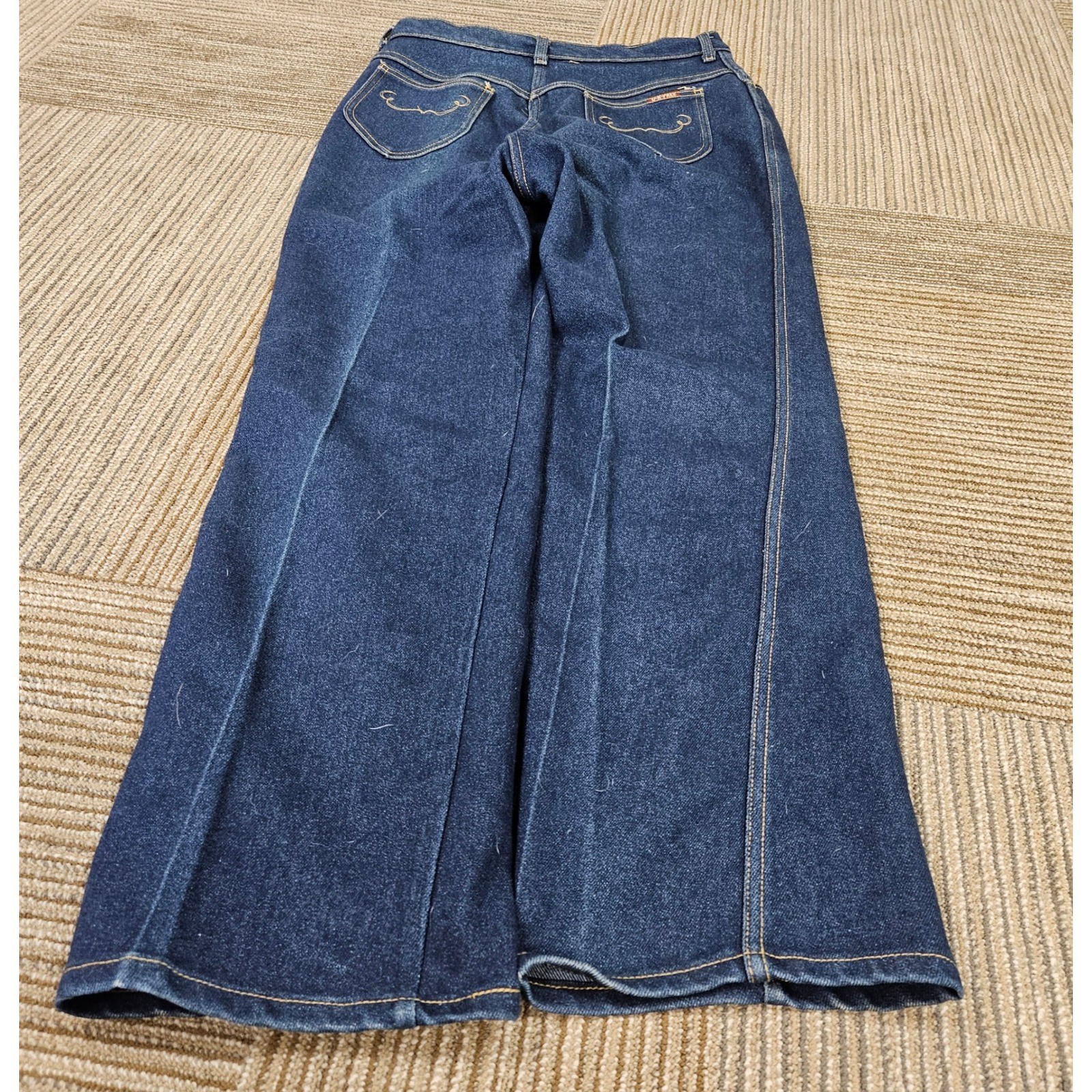 Vintage 70s U-R-Free High Waisted Wide Leg Dark Wash Made in USA Women size 14