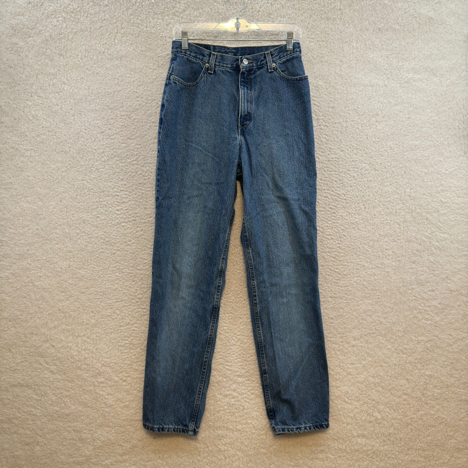 90s Vintage Jeans 8 28 Tall Long High Waist Denim 100% Cotton Western Mom