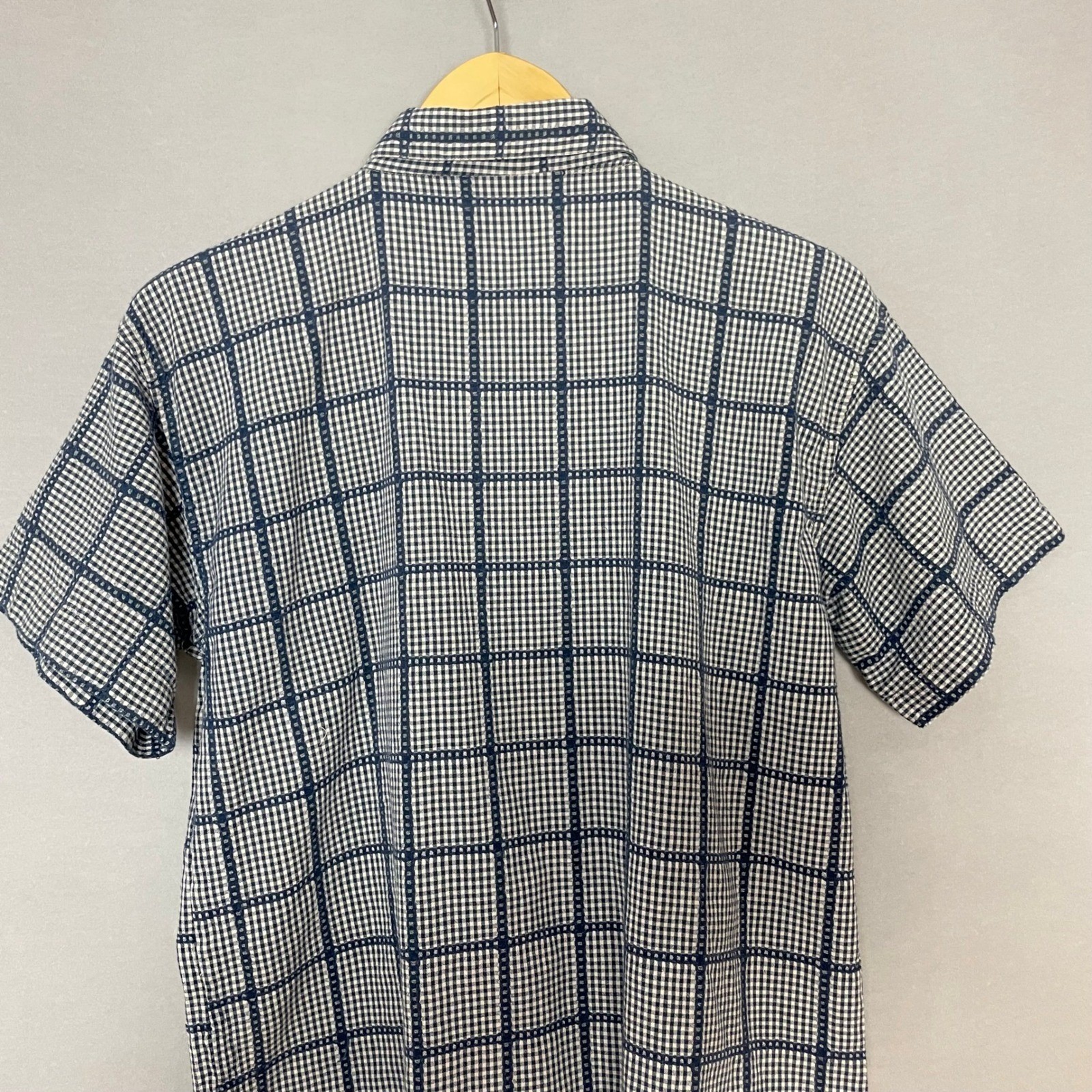 Vintage Gingham Shirt Floral Embroidery Women Size Large Cotton Country Twee Top