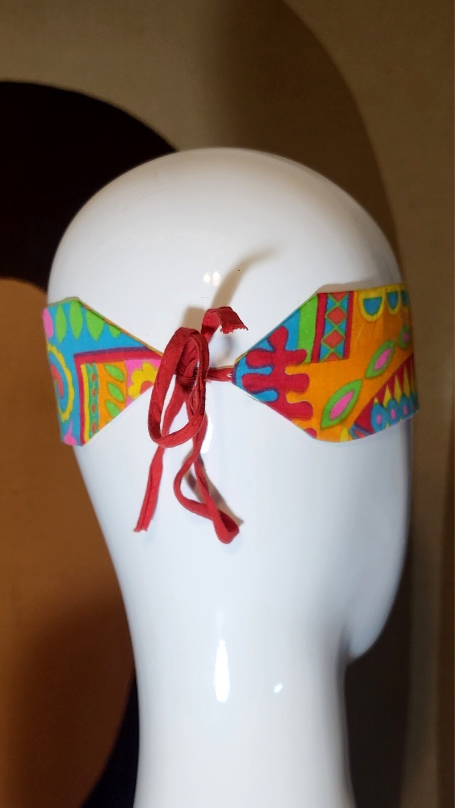 1960’s Handmade Psychedelic Print Headband Hippie Boho VTG
