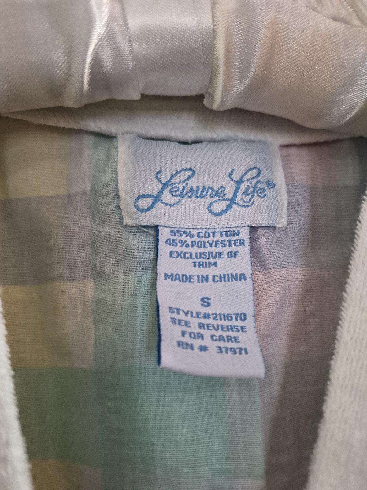 Leisure Life vintage housedress/coat Long SZ S multicolor Zipperfront