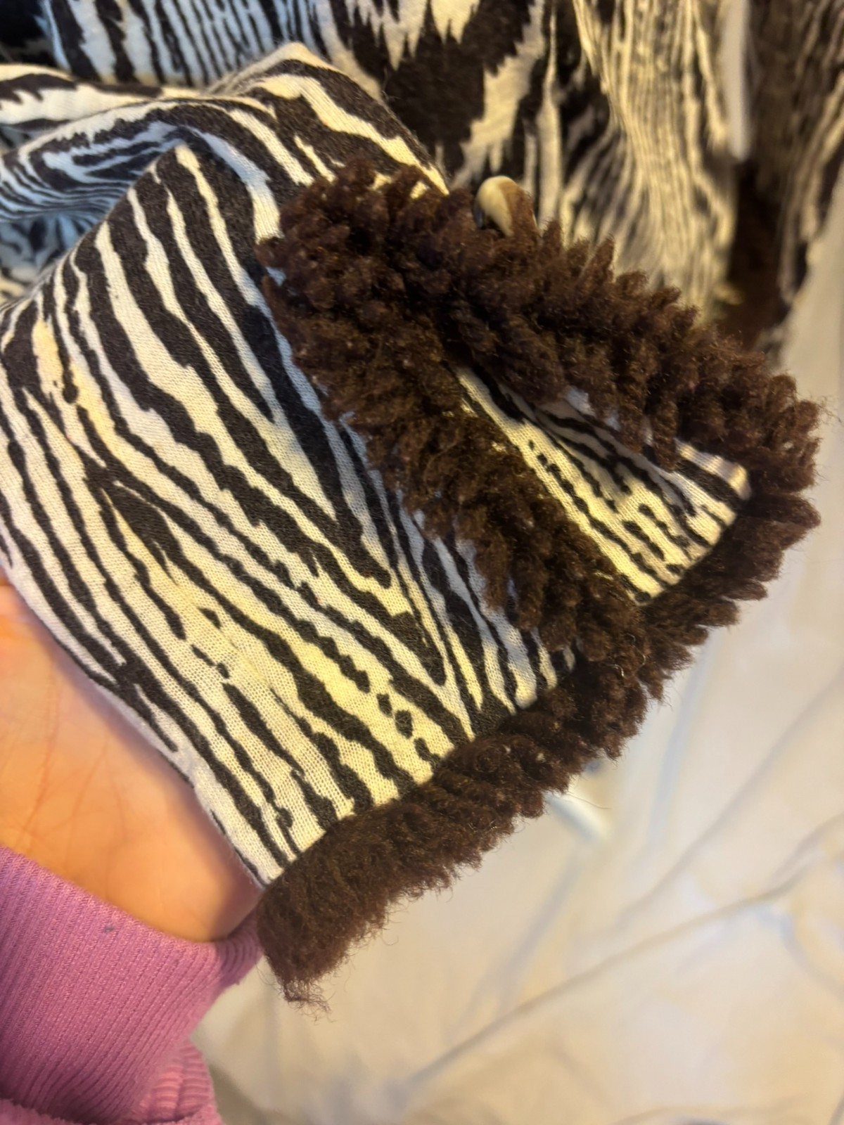 Vintage Carillon Graphic Animal Print Dress / Coat – 90s black and white zebra