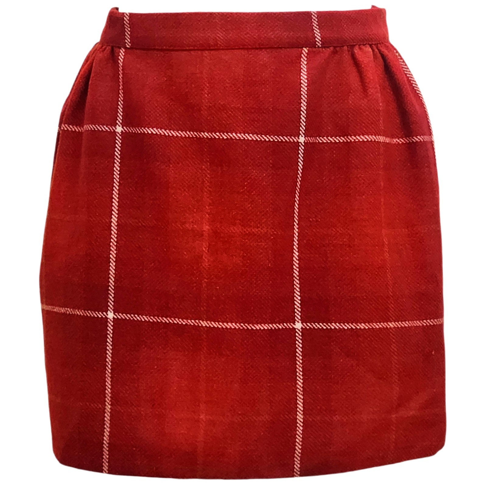 FW 1994 Vivienne Westwood On Liberty Wool Petales Skirt Plaid Red Mini Crini 90s