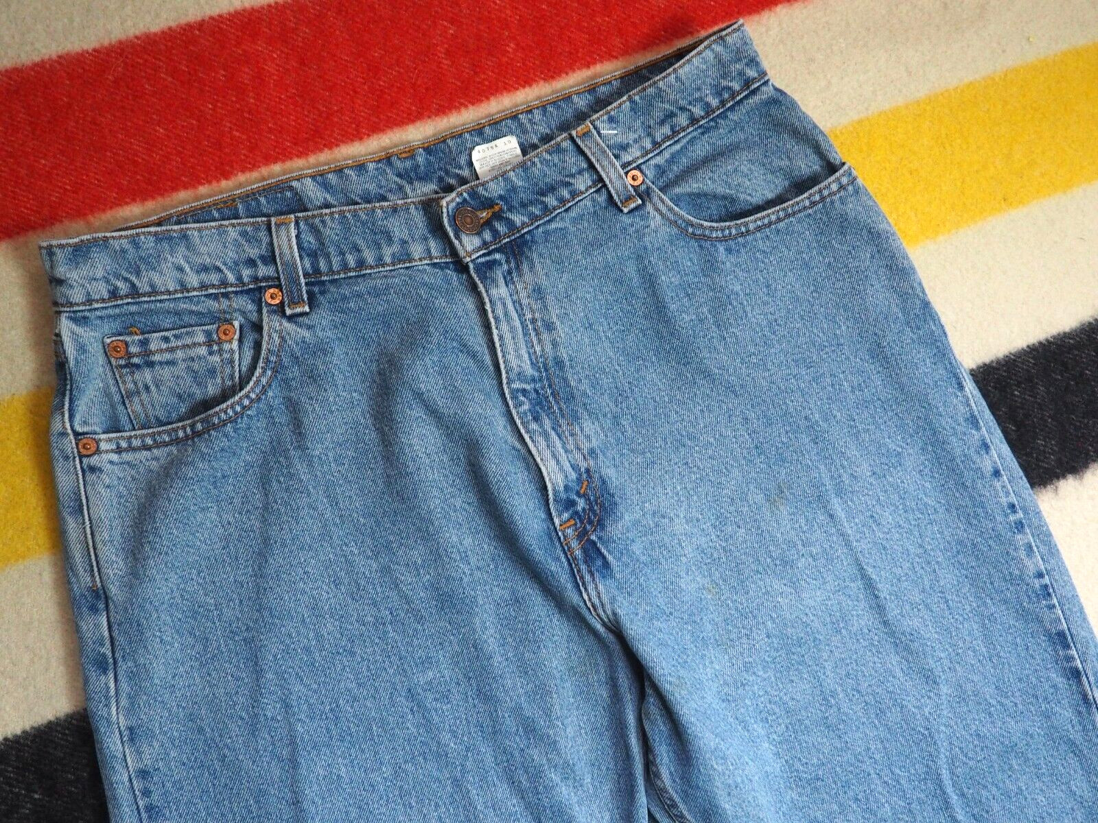 VTG 90s LEVIS 560 Loose Straight Fit Faded Blue Denim 34×32 Baggy Jeans Womens