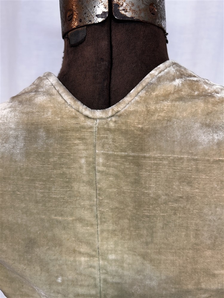 antique bodice lace front pierrot jacket gold velvet stiff bones replica1780s
