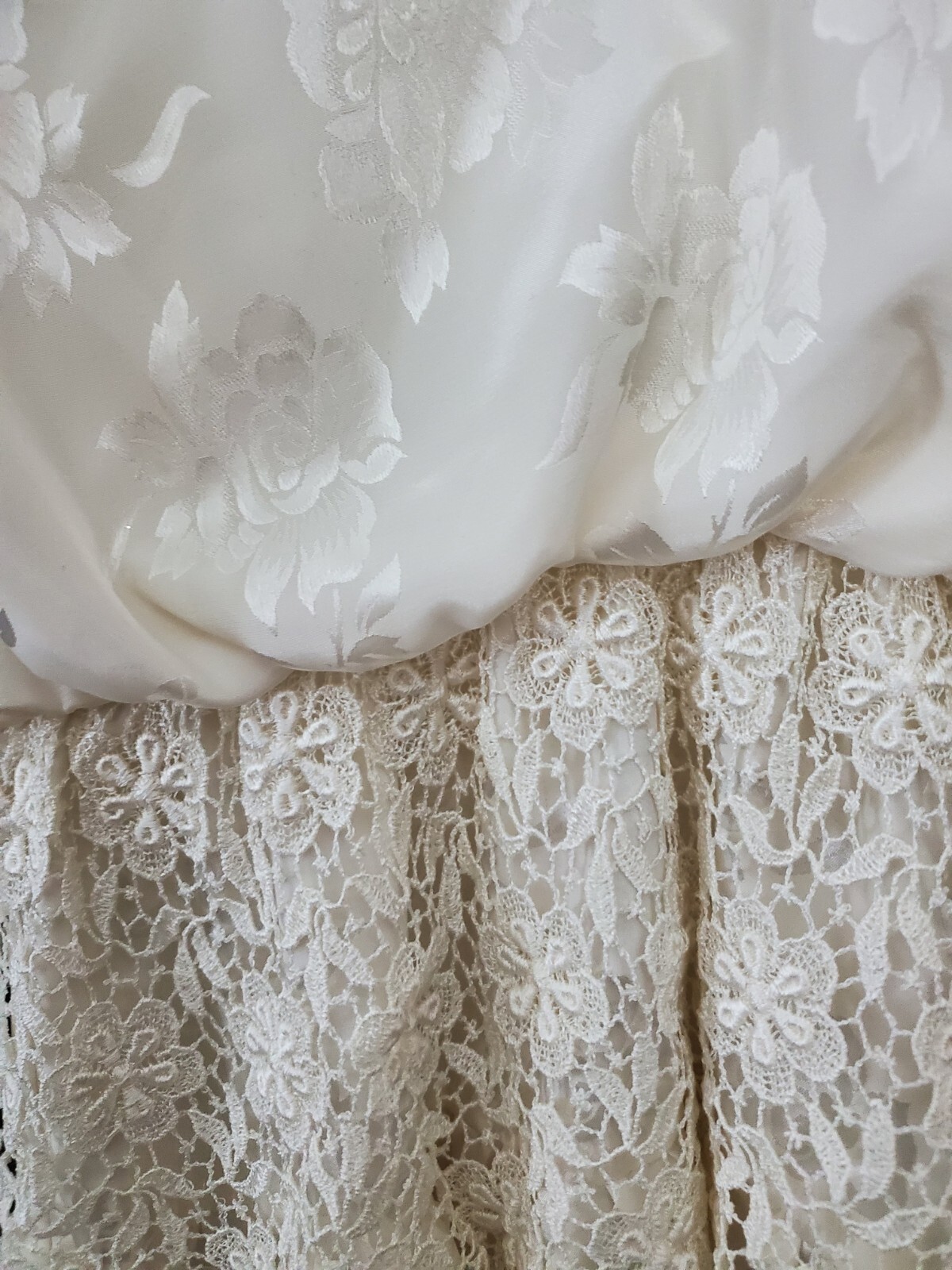 John Roberts Vintage 1980’s Brocade Satin Lace Style Dress Size 12