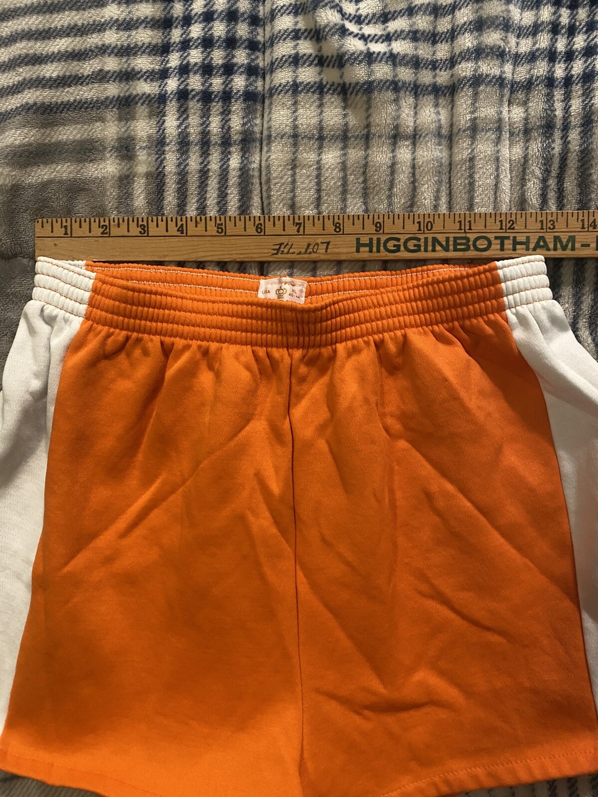 Vintage 70s Regal Women’s High Waist Gym Shorts Orange & White Size XL Deadstock