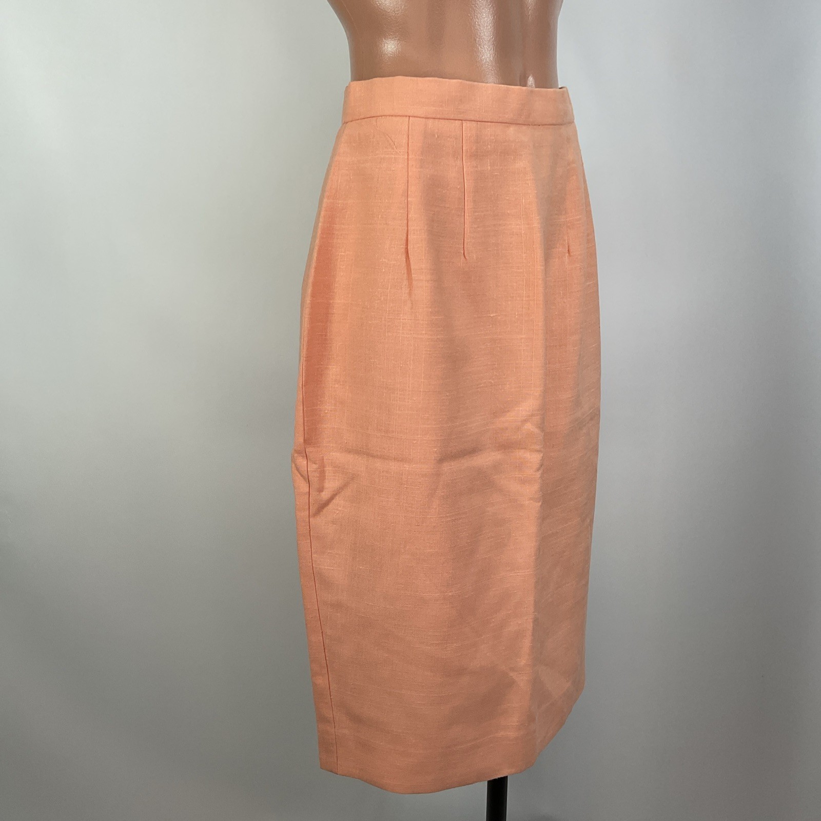 Vintage 1980’s ANN TOBIAS Coral Orange Suit 4 Short Sleeve Longline Metallic