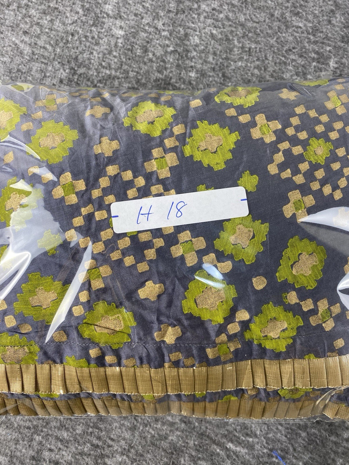 Vintage 50s Brocade Circle Skirt Floral Metallic Blue Green Full Sweep S/M