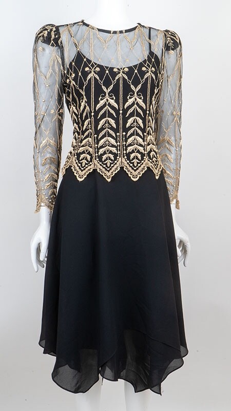 Vintage 1980S Cachet By Bari Protas Edwardian Style Evening Dress