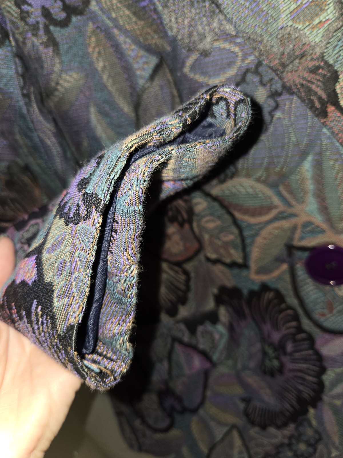 Vintage Womens Floral Tapestry Blazer By Sung Sport Alfred Sung Lined Size 6