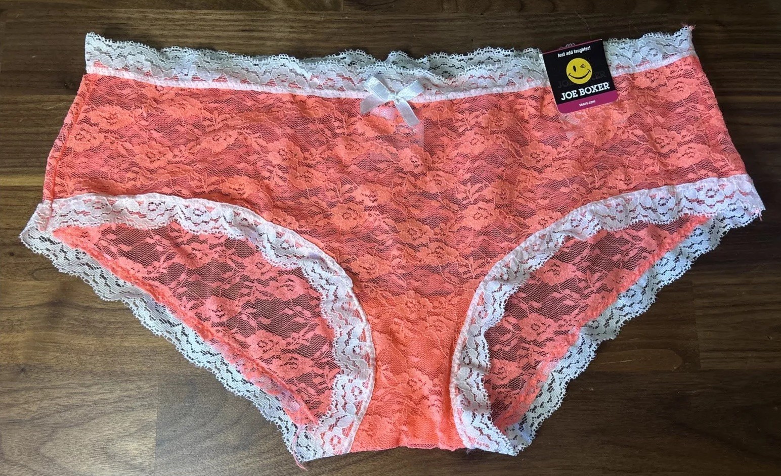 NWT Orange Sheer Lace Vintage Women’s JOE BOXER Panties Sz 7
