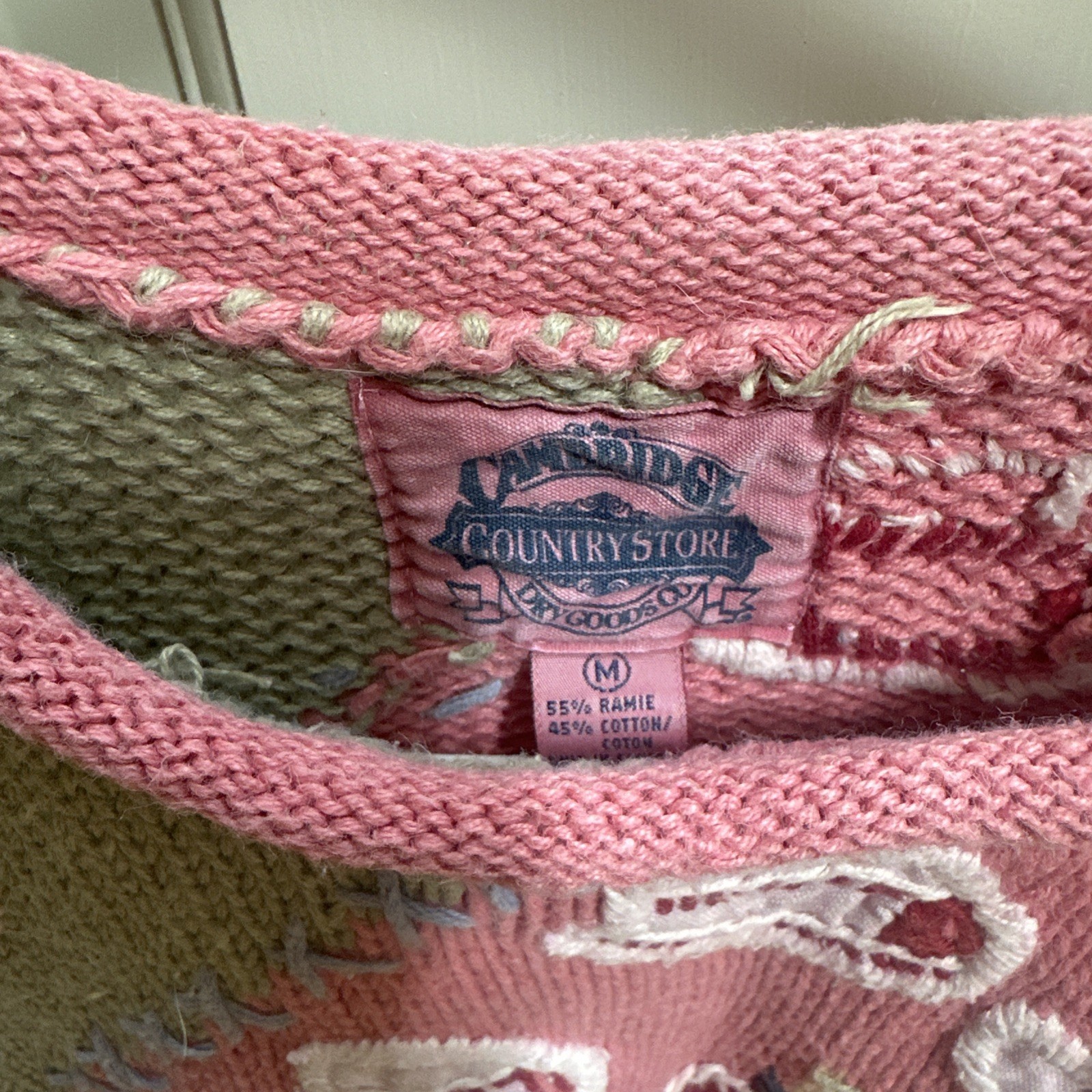 1990s Americana Two Sweaters Patchwork Susan Bristol Cambridge Country StoreREAD