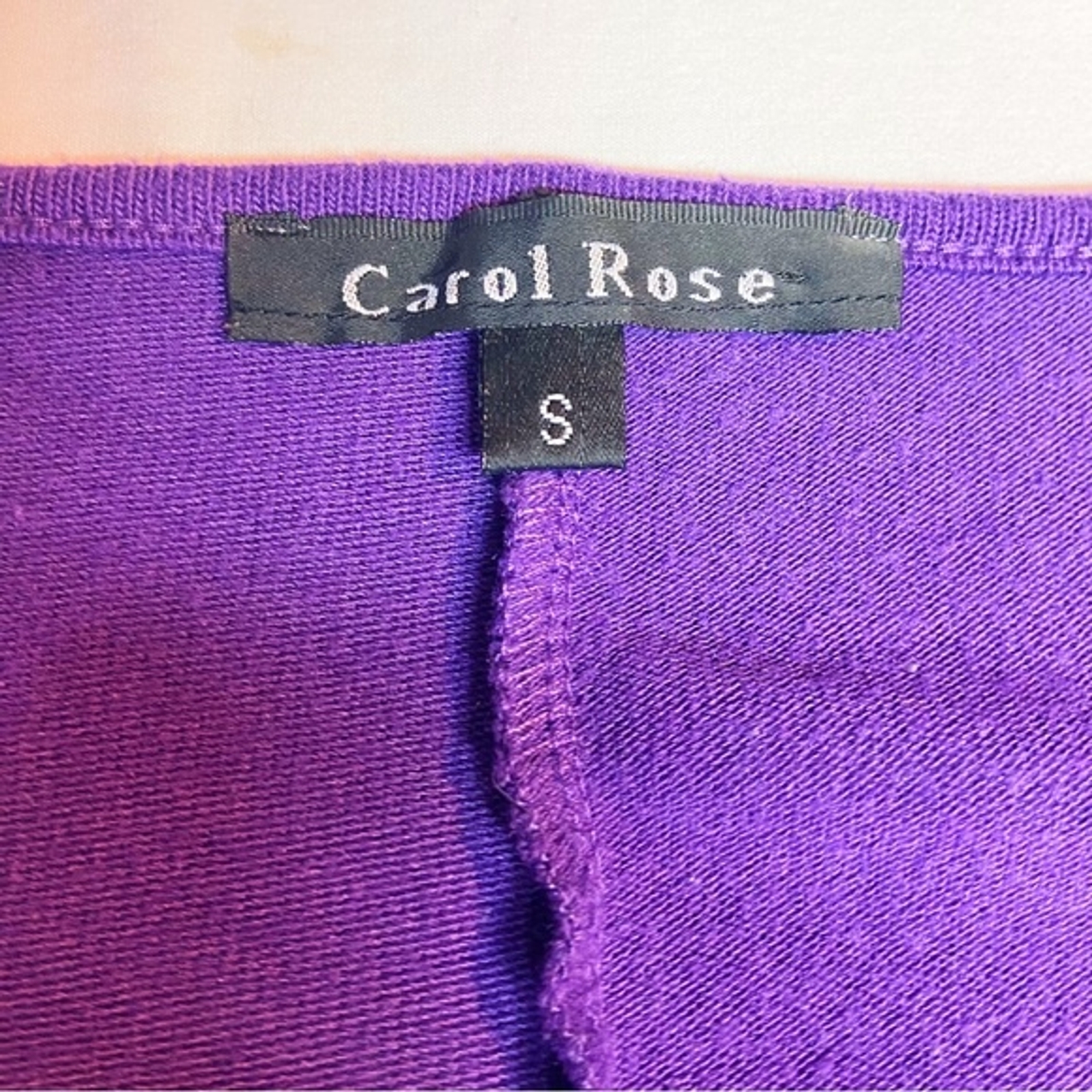 Carol Rose vintage purple pink embroidered dolman scoop neck sweater S