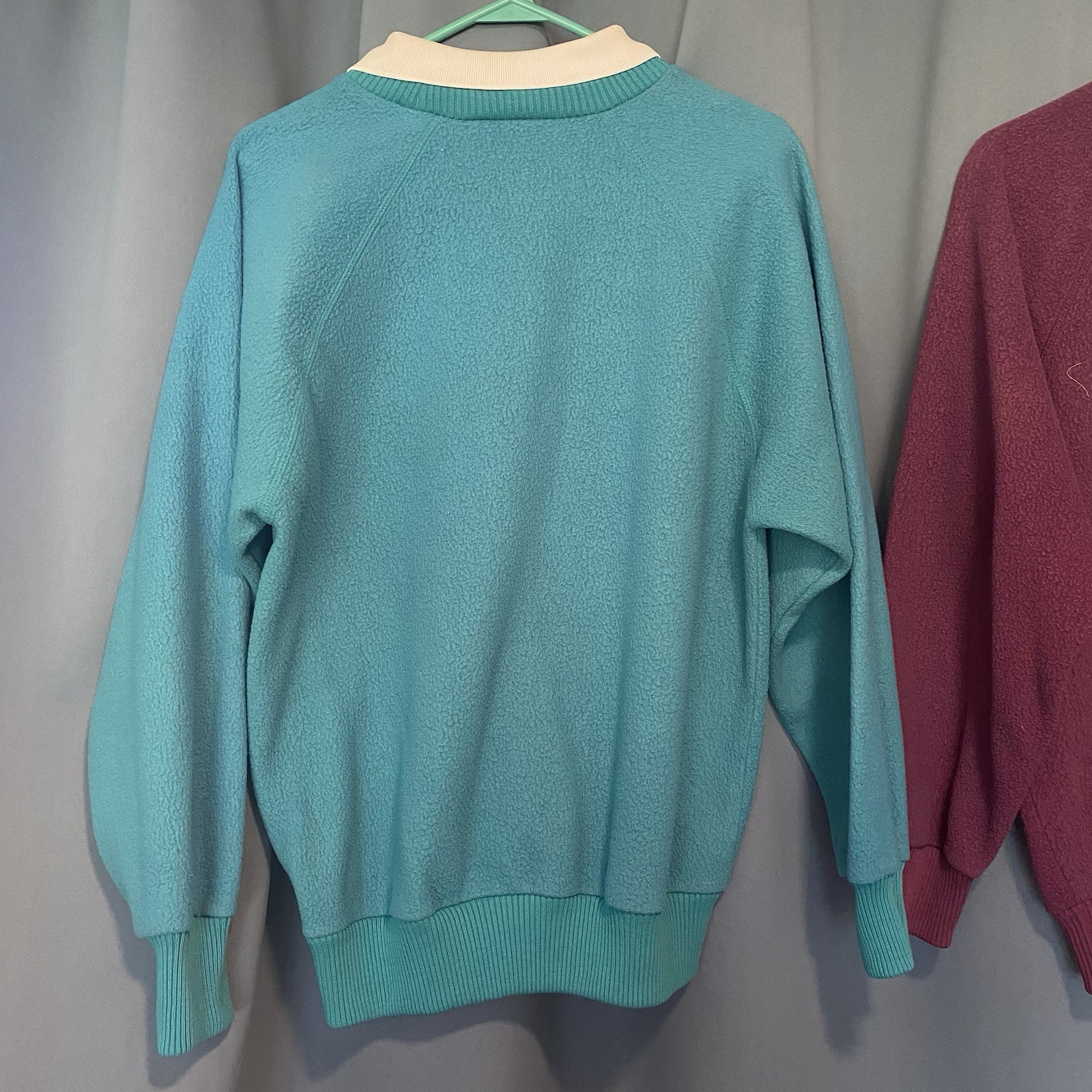 Lot Of 3 Vintage Women’s 2xl Delos Sweaters Teal Gray Purple Collar Preppy 80’s