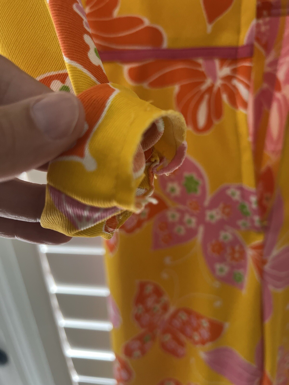 Vtg Adde’ Floral Yellow Pink Butterfly Pantsuit 70s Pantsuit rare