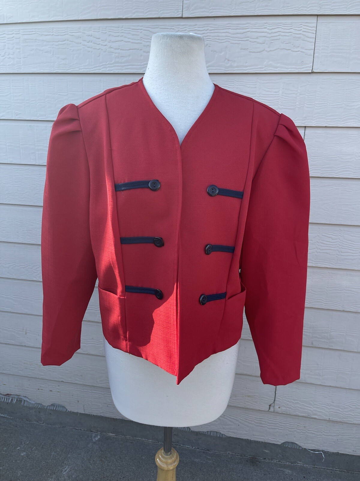 VTG Berg Ray Frocks ILGWU Red Union Made Business Jacket Womens Large
