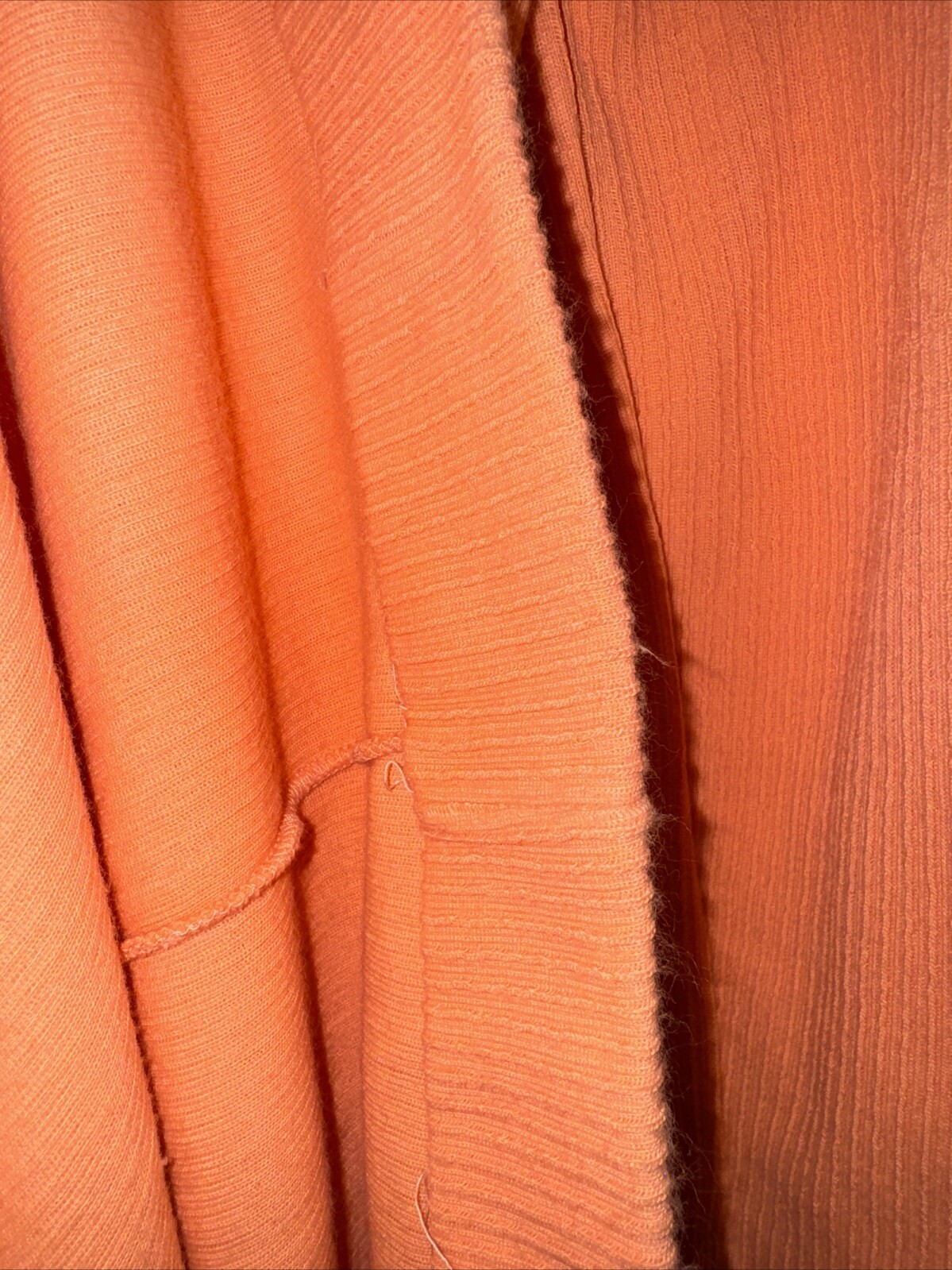 Medium Long Vintage Dress Long Sleeve 1/4 Button Collard, Peach Bobbie Brooks