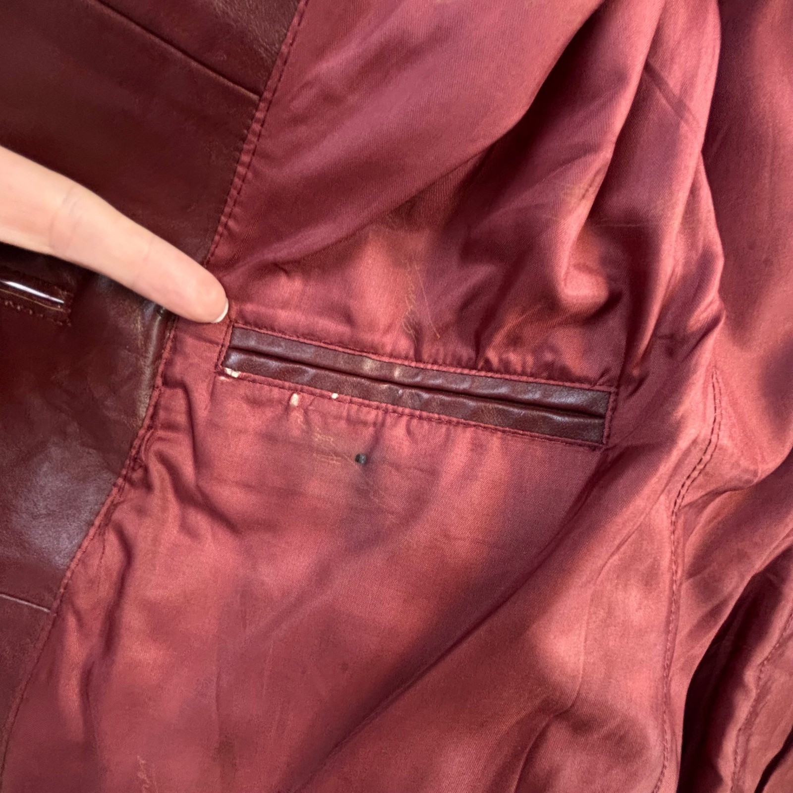 Vtg Dark Academia Equestrian Leather Blazer Etienne Aigner 12 Burgundy Oxblood