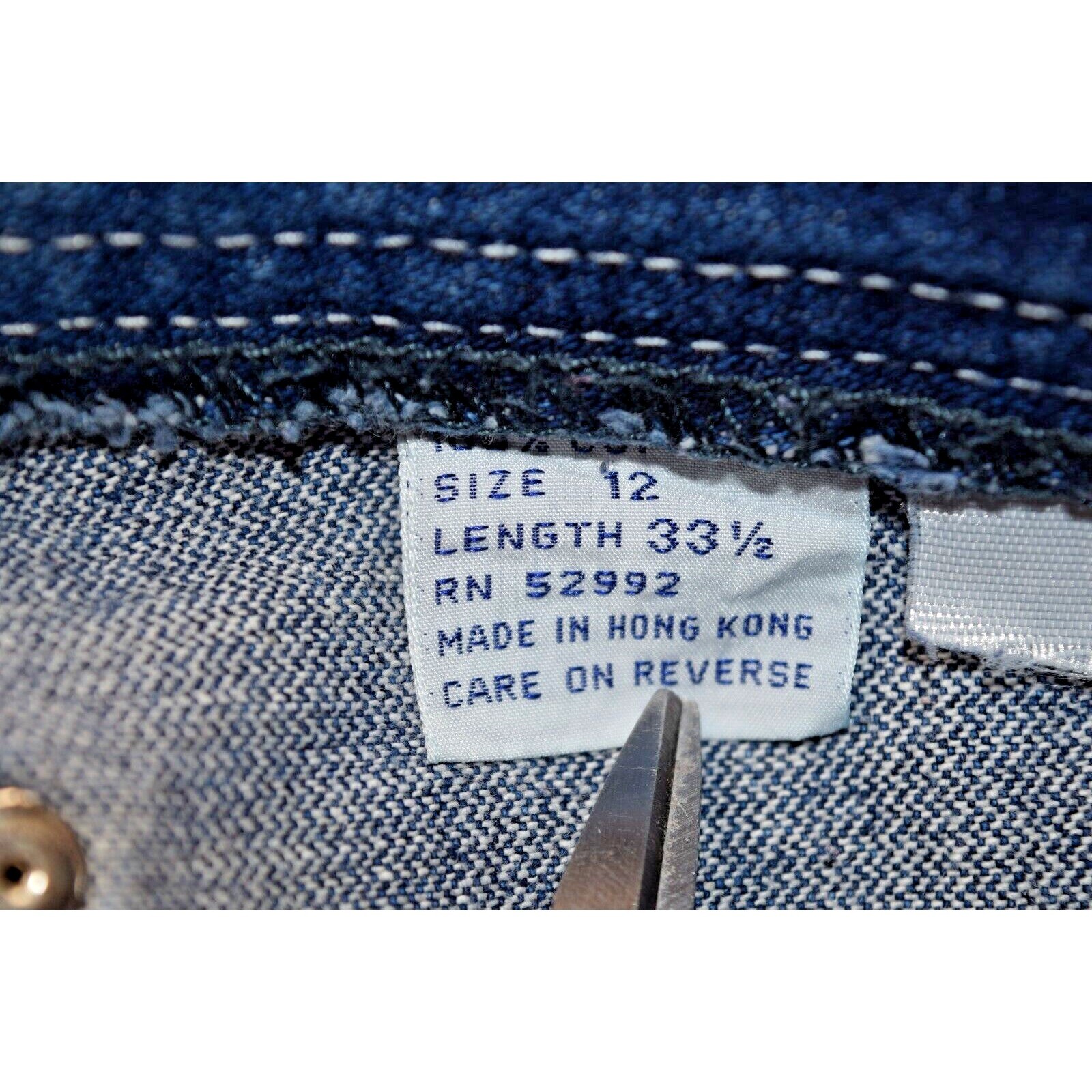 Vintage Jordache Jeans Size 28X28 80s Blue White Stitch High Rise Straight Leg