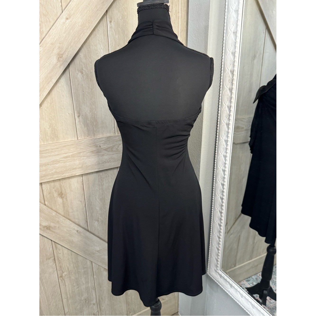 Vintage Jodi Kristopher Y2K Black Halter Bow Cocktail Mini Dress – Large