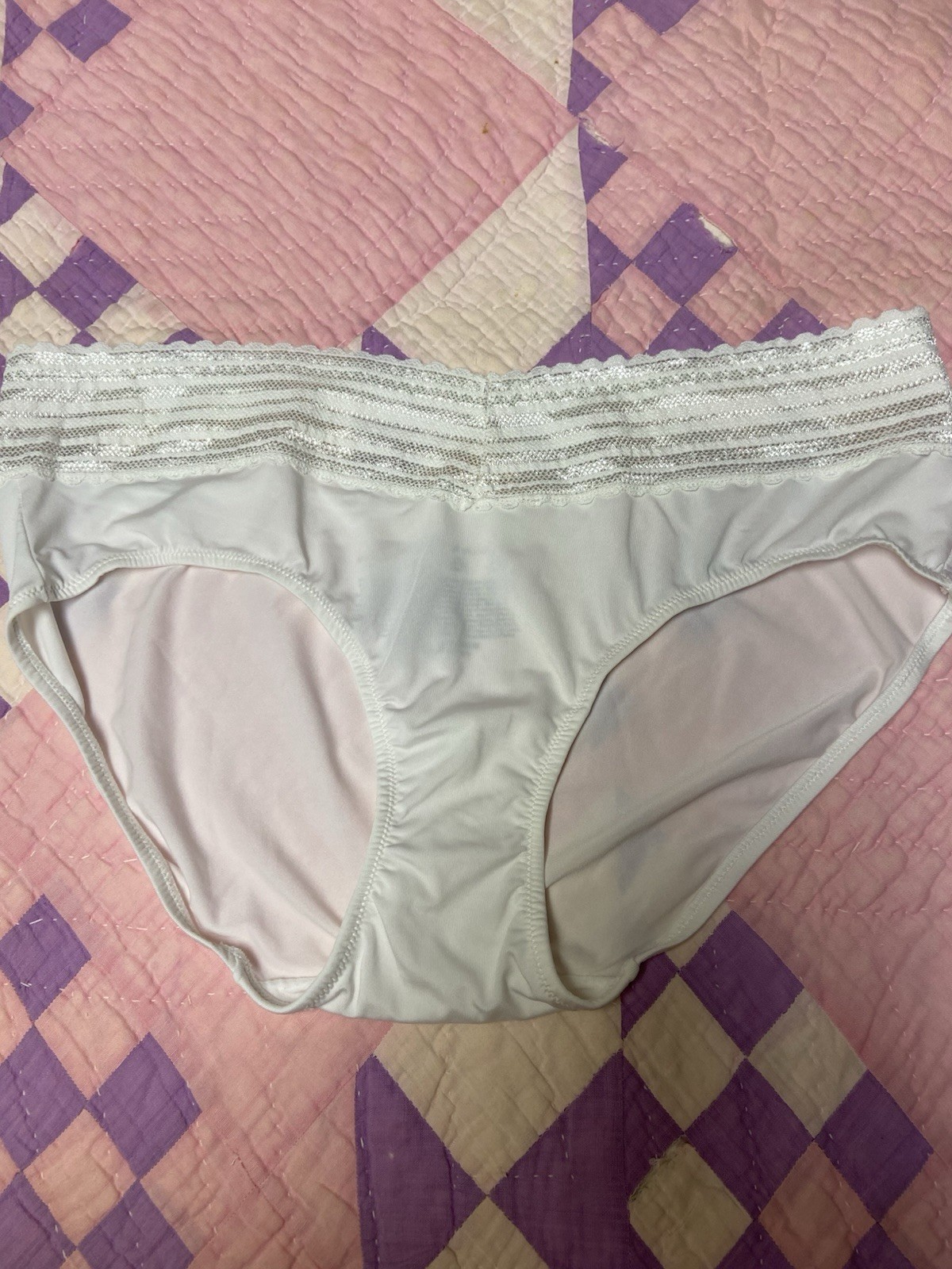 Warner’s All You Need Lace Trim Bikini Panties 8XL Polyester Blend White