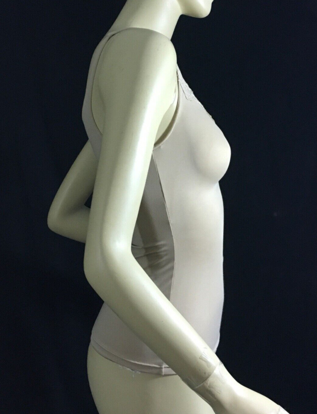 Camisole, beige with lace trim and light support, 34- 36C, (#8694)