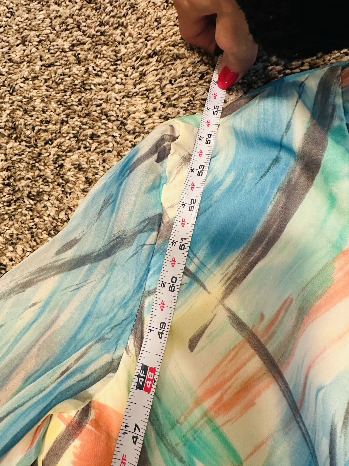 VTG 70s Watercolor Maxi Dress Sheer Romantic M/L Boho Ethereal Whimsical MM10