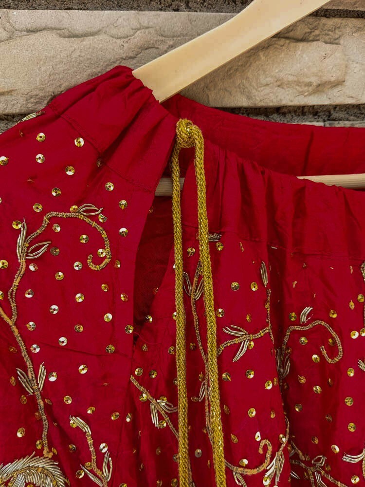 Indian Skirt Lehenga Woman Wedding Dress Vintage Embroidered Skirt VSS1005