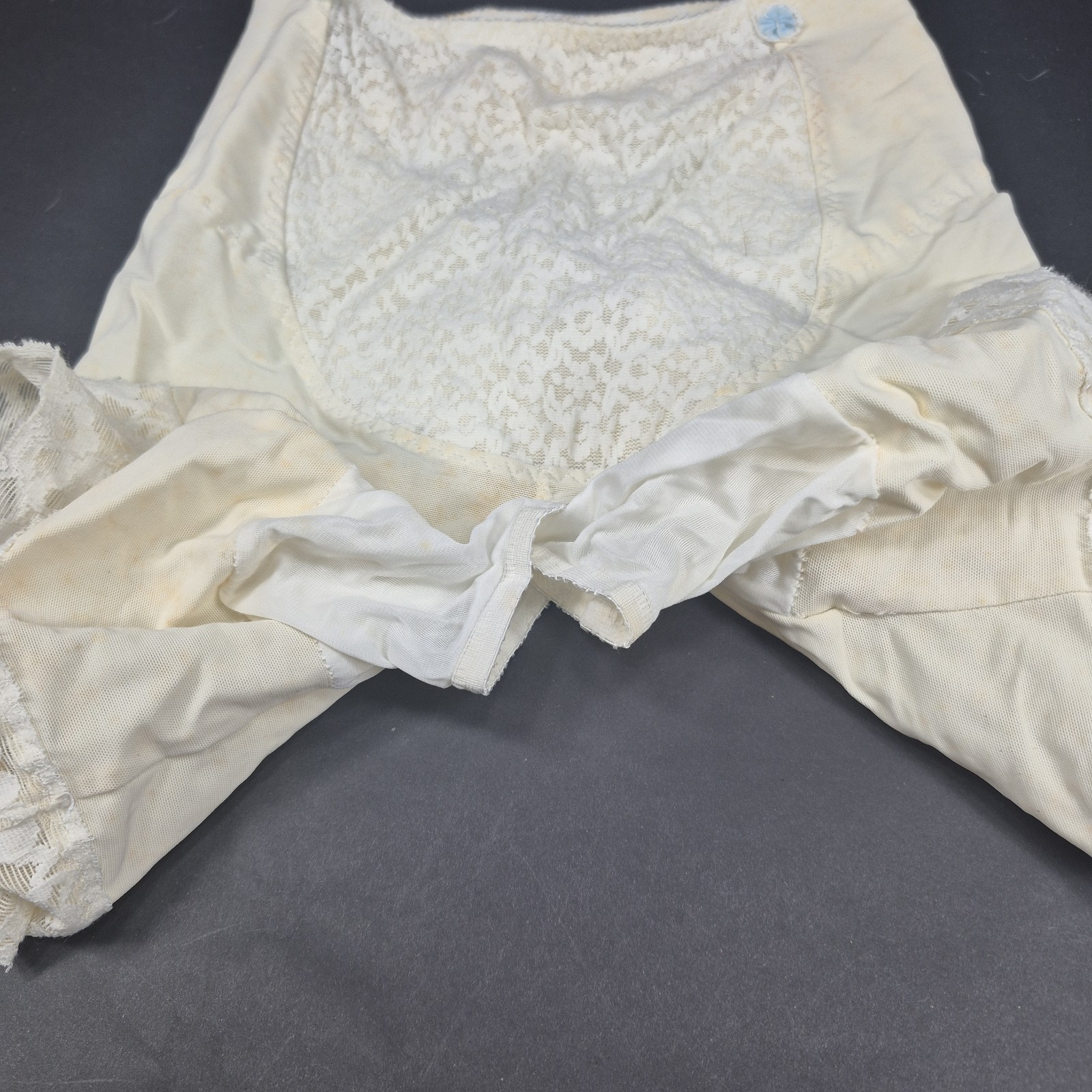 Vintage Beige White Leading Lady Style 751 Control Lace Girdle Pin Up Garters