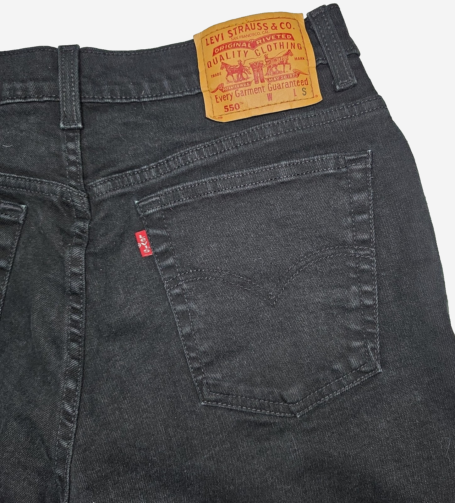 VTG Levi’s 550 Jeans Women’s 14 30×28 Black Relaxed Fit Tapered Leg Brazil 90s