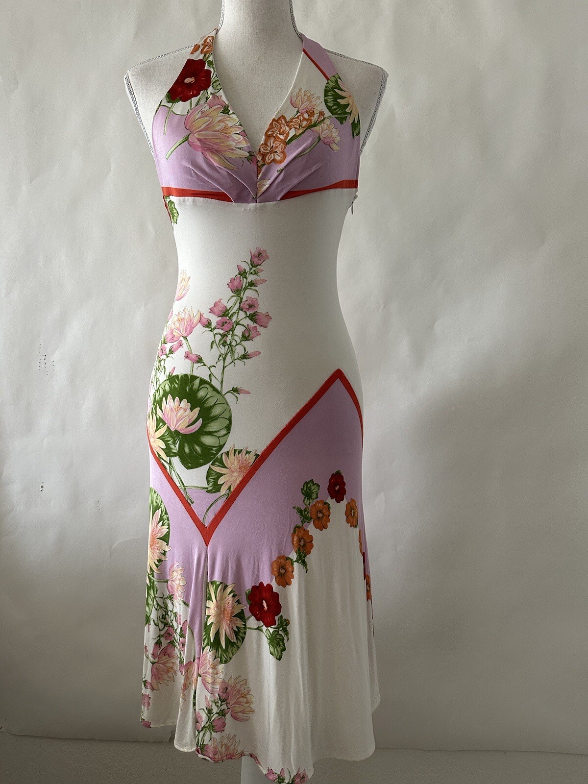 Vintage Versace Early 2000’s Halter Dress Floral New York Fashion Bratz Fairy 38