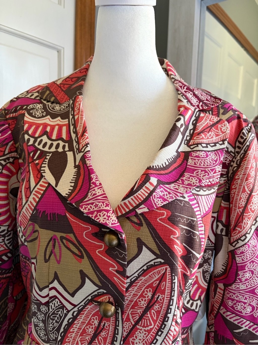NWT Worthington Work to Weekend Vintage Sz 6 Sunburst Abstract Blazer Cotton Y2K