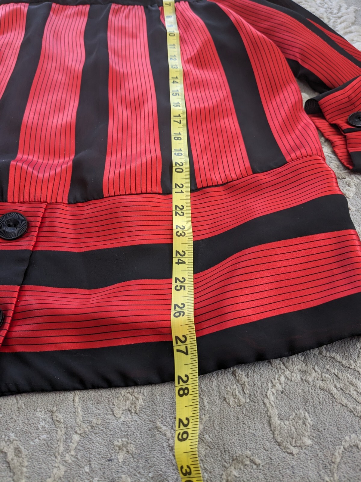 Lorac Original Dress Women’s L/XL Vtg 80s Red Black Stripe Drop Waist Nostalgic