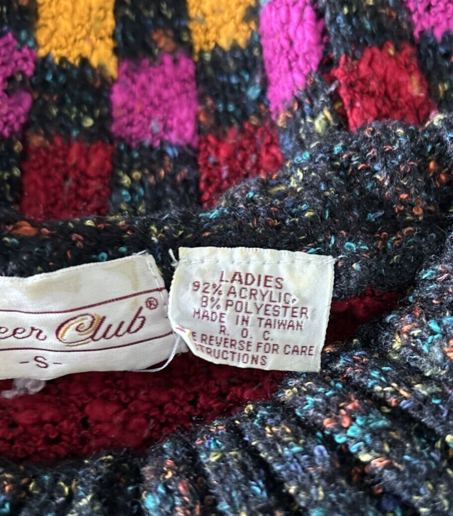 Vintage Career Club Nubby Sweater Textured Mock Turtleneck 80s Womens Small