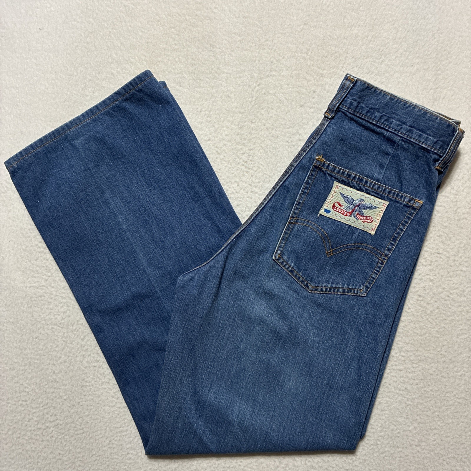 Vintage 70s Levi’s Jeans Women’s Wide Leg 26×27 Petite High Waist