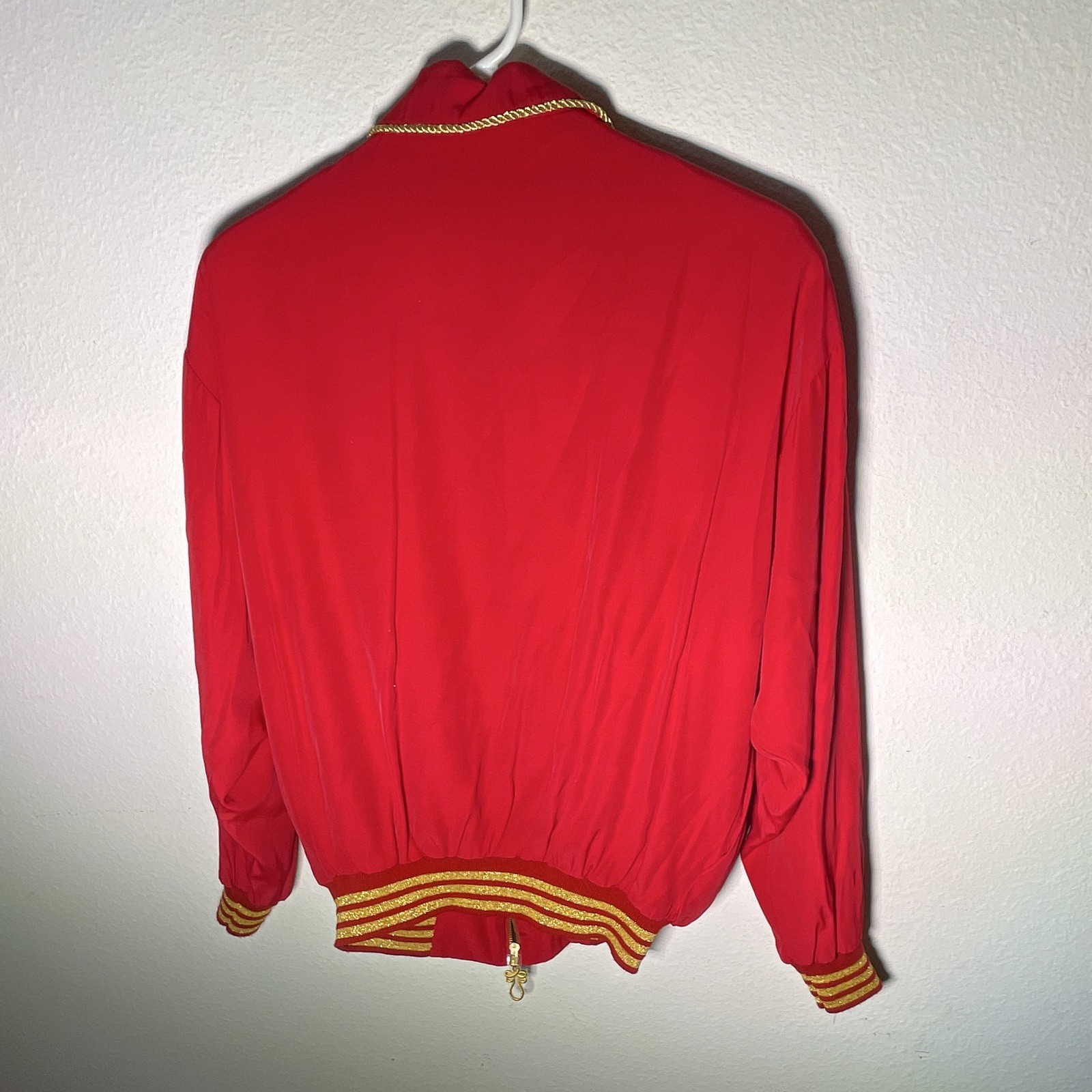Vital Elements Red/Gold Embroidered Zip Jacket & Pants Pant Suit Set XS