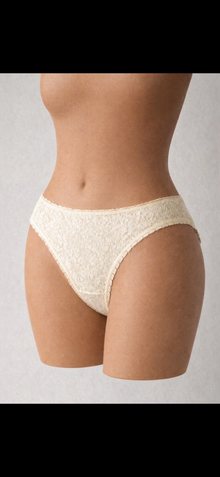 Vintage MYONNE Lace Panties Sz5 French Cut Cream Made USA Cotton Gusset 1980s/90