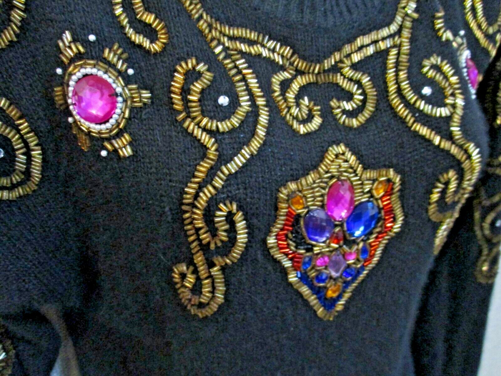 Vintage Joule Energy Knit Mini Dress Size Small Silk Angora Blend Beaded Sweater
