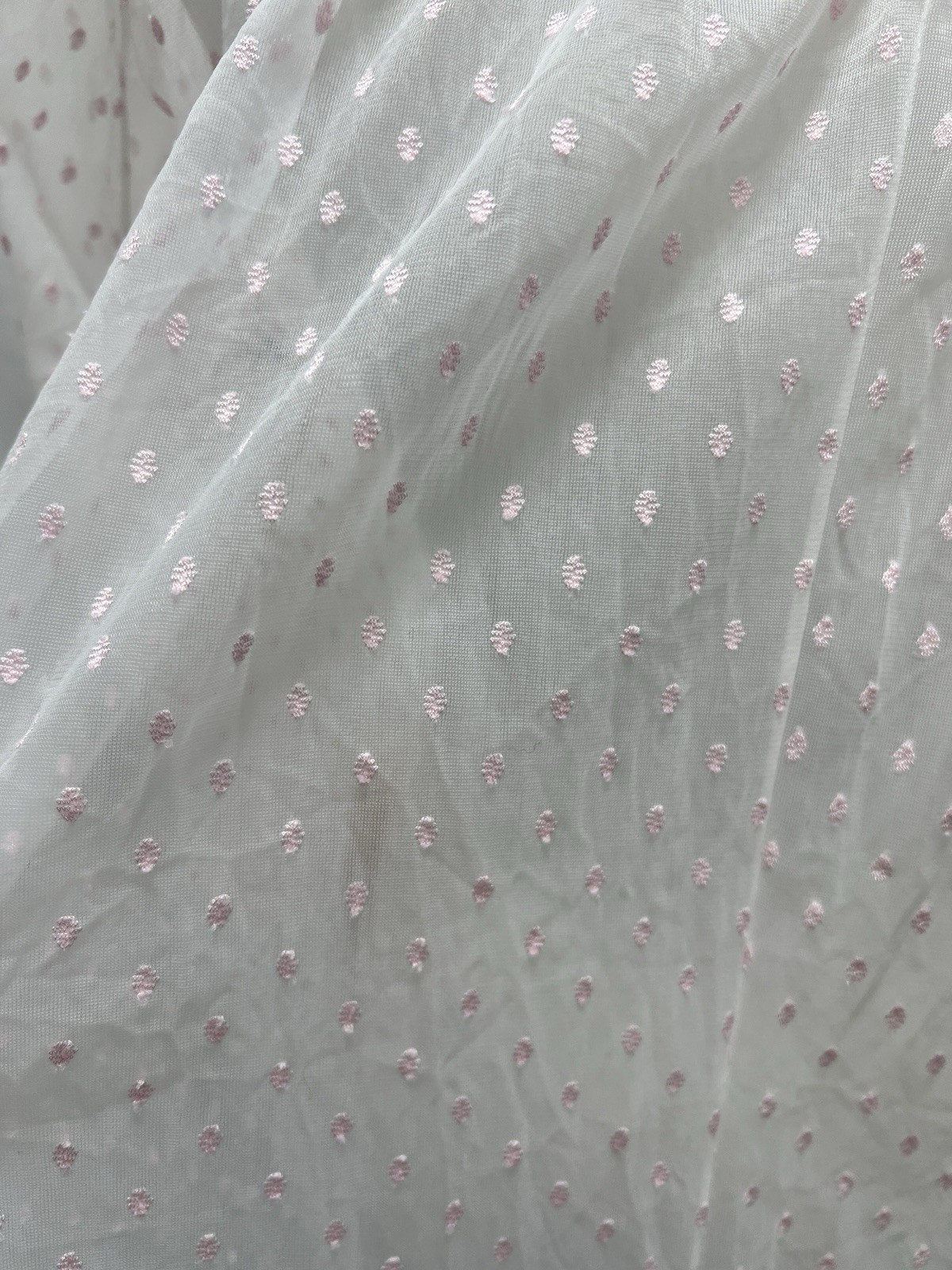 Vintage 50s Sears Charmode Lingerie Sheer Negligee Pink Dot Chiffon Size Small