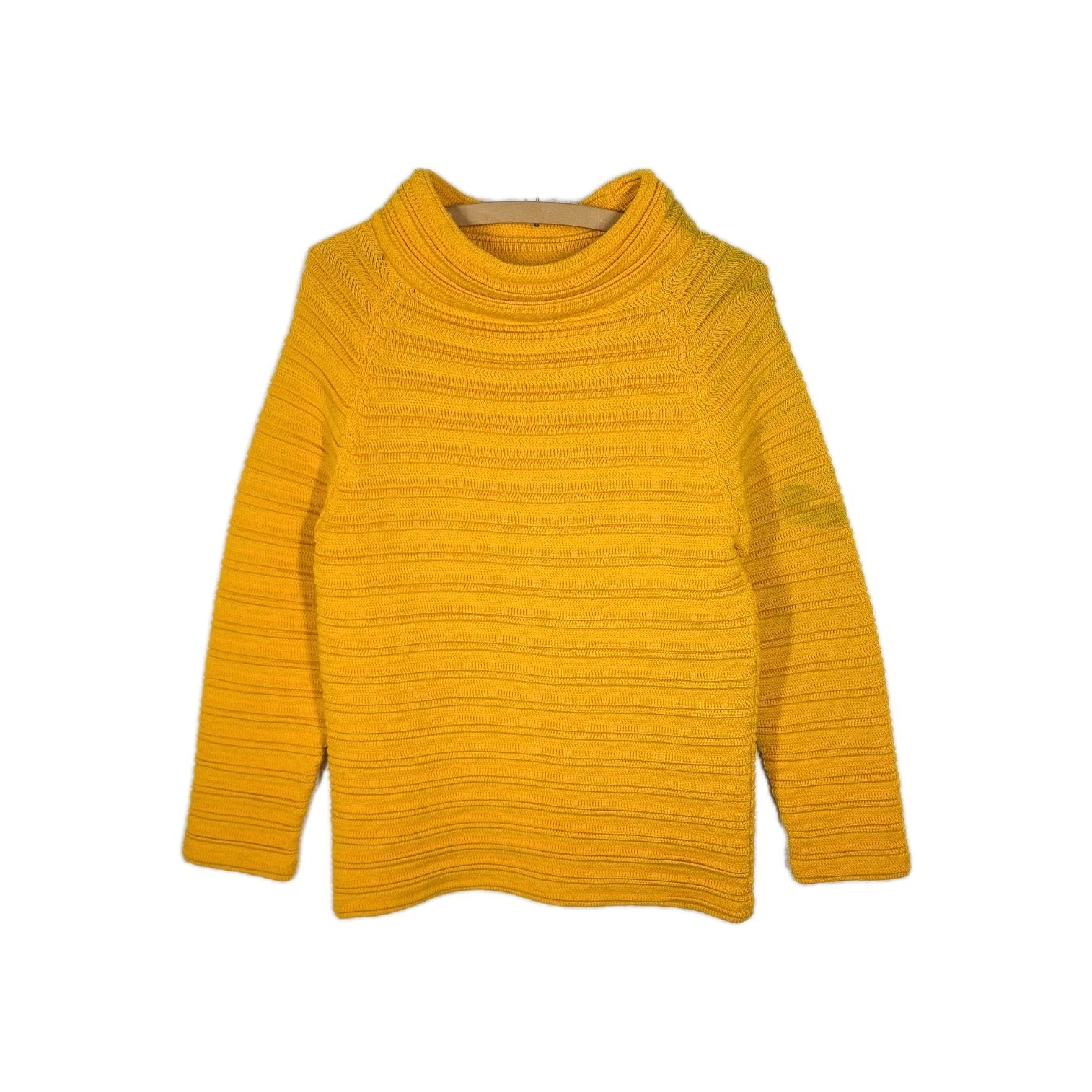 Vtg 100% Wool Sunshine Yellow Tunic Sweater Mod Space Cadet Lore Dibbern