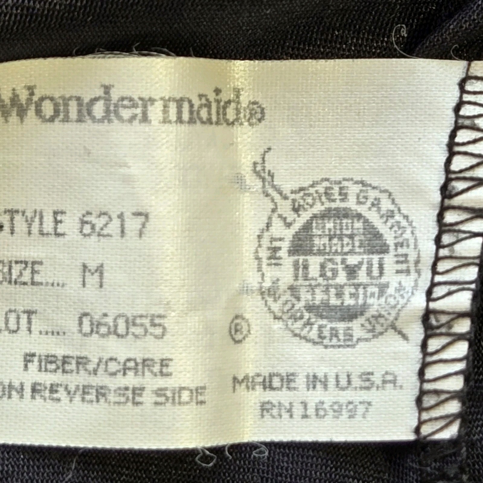 Wonder Maid Vtg Black Nylon And Lace Camisole Wide Strap Top Size M Made In USA