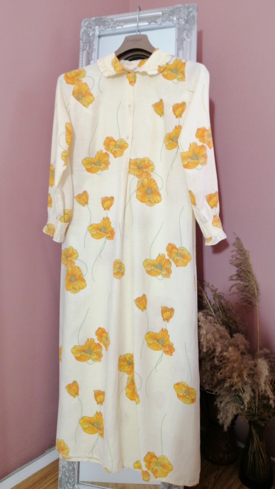 Vintage 70’/ ’80 Beldona Floral House Dress Lounge Gown Modal Cotton EU 40