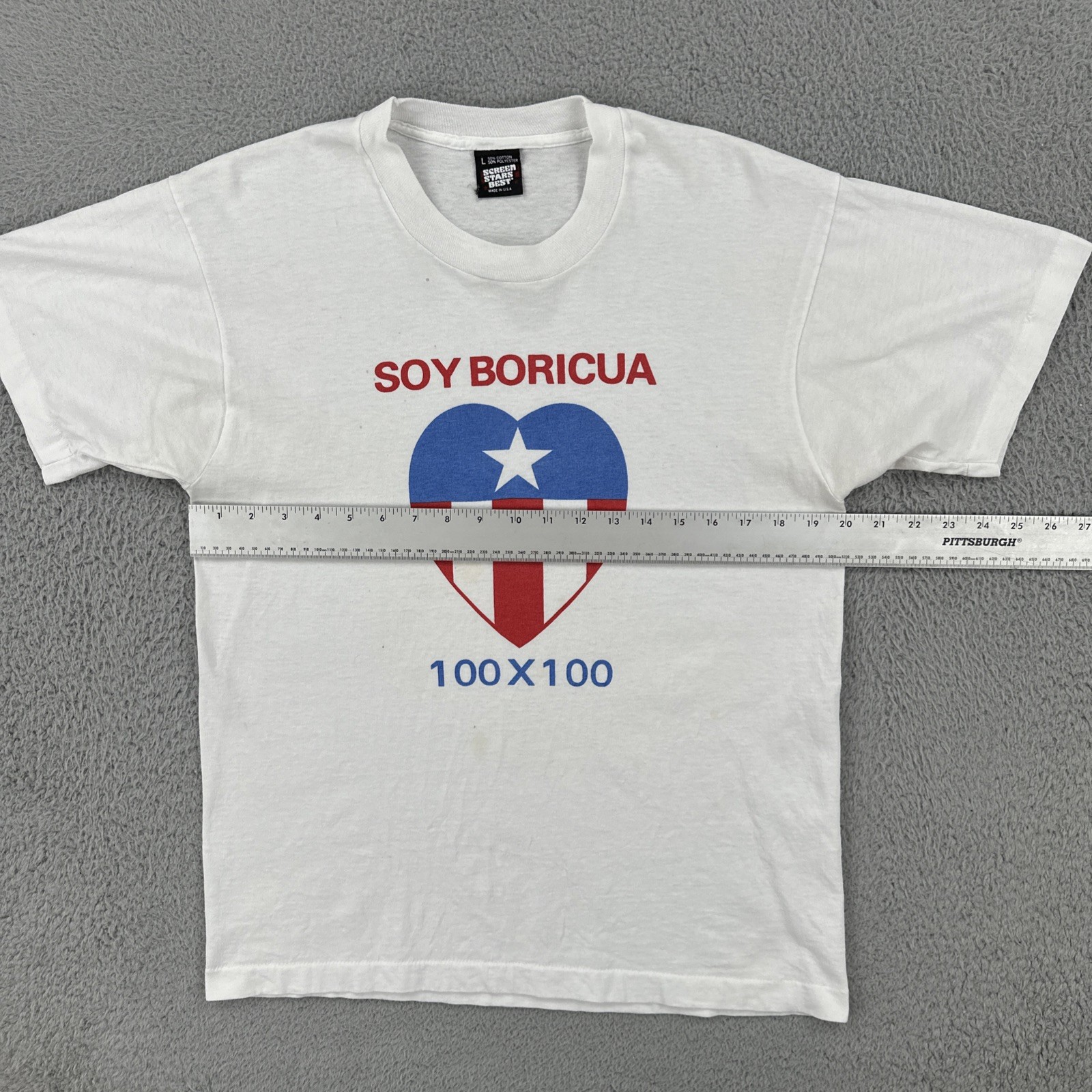 Vintage Screen Stars Best Large White T Shirt Made In USA Soy Boricua 100×100
