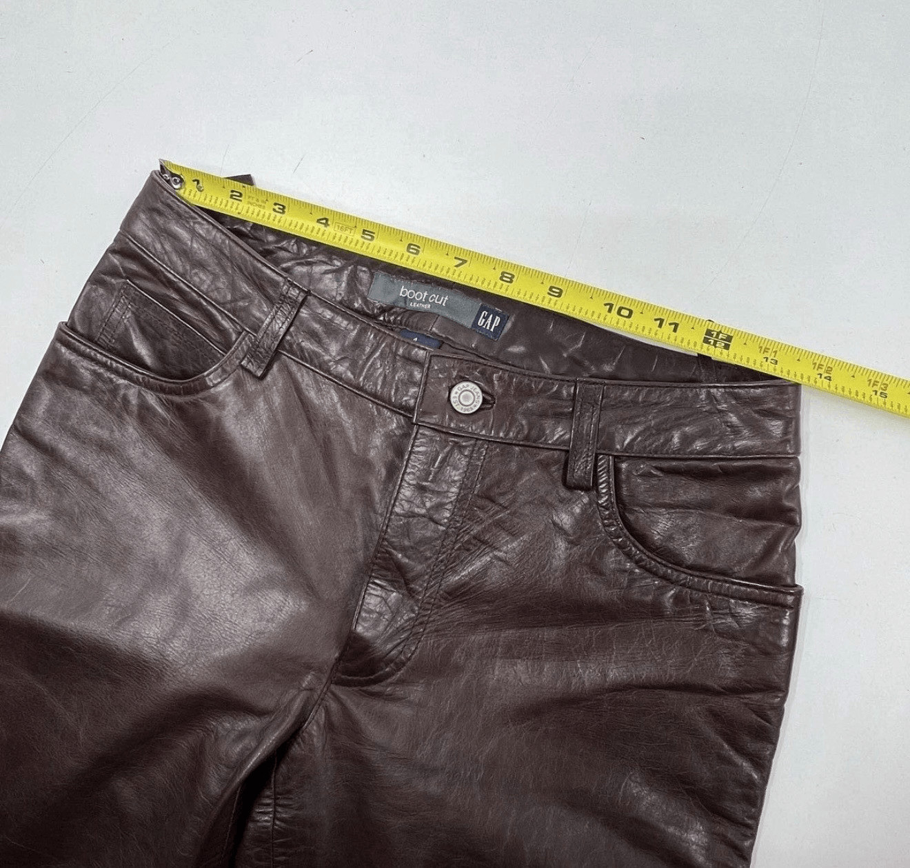 Vintage Y2K Gap Women’s Brown Genuine Leather Boot Cut Pants Size 4